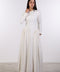 PANELLED MAXI DRESS FULL SLEEVES — WOMENS OFF WHITE