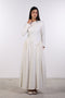 PANELLED MAXI DRESS FULL SLEEVES — WOMENS OFF WHITE