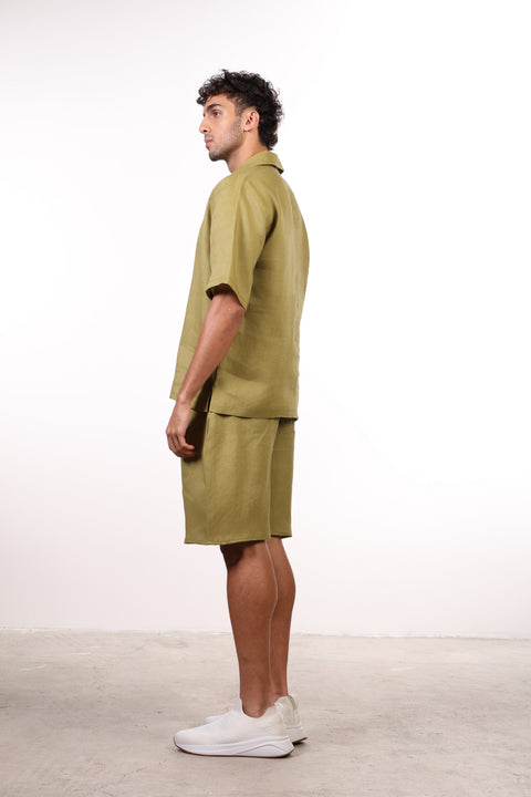 THE SIGNATURE LINEN SET — MENS MOSS GREEN