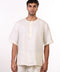 THE SHORE LINEN HALF SLEEVES SHIRT — MENS OFF WHITE