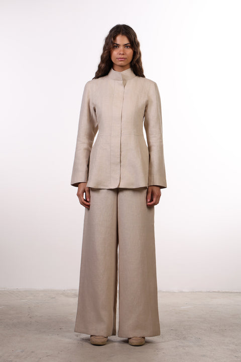THE SIGNATURE LINEN SET — WOMENS BEIGE