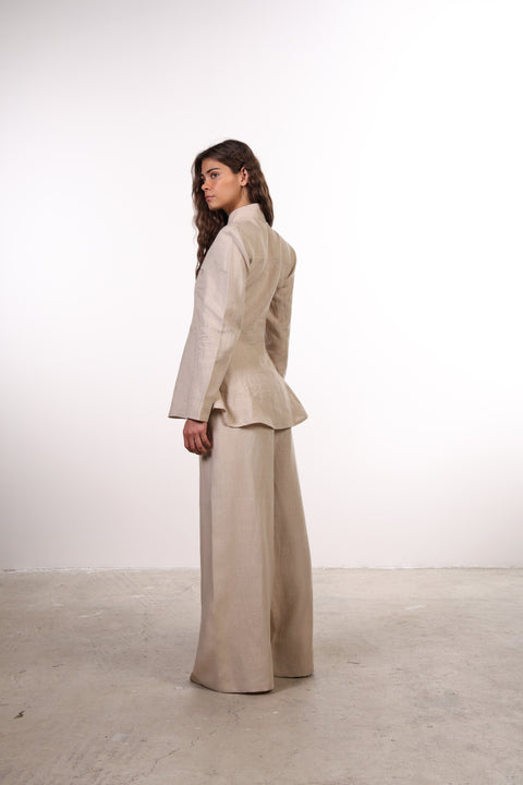 THE SIGNATURE LINEN SET — WOMENS BEIGE