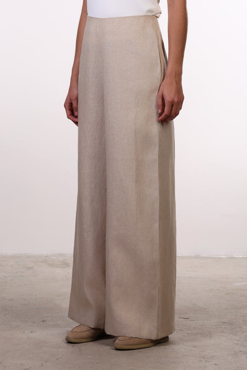 THE SIGNATURE LINEN PANTS — WOMENS BEIGE