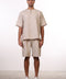 THE SUMMER LINEN HALF SLEEVES SET — MENS BEIGE