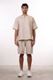 THE SUMMER LINEN HALF SLEEVES SET — MENS BEIGE