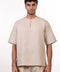 THE SUMMER LINEN HALF SLEEVES SHIRT — MENS BEIGE