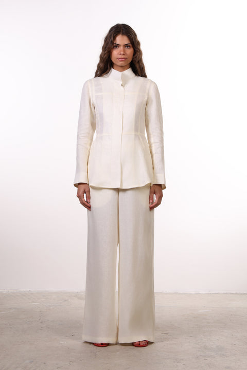 THE SIGNATURE LINEN PANTS — WOMENS OFF WHITE