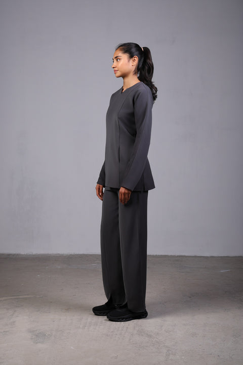 ALIGN SHIRT FULL SLEEVES SET — WOMENS GREY