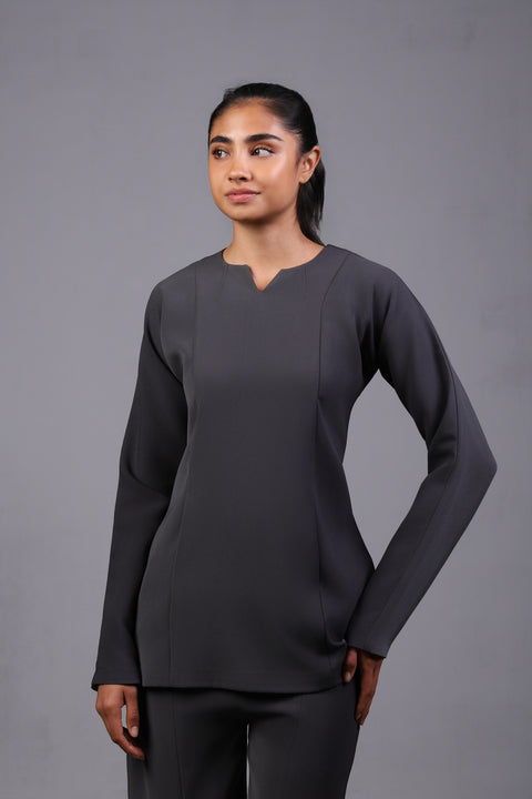 ALIGN SHIRT FULL SLEEVES SET — WOMENS GREY