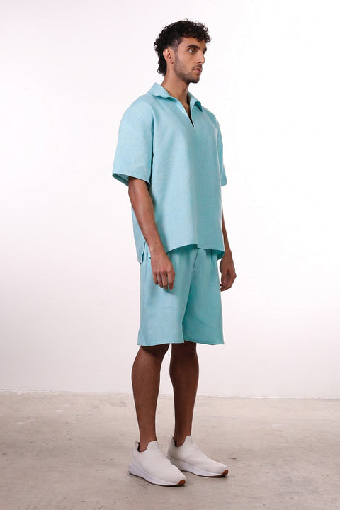 THE SIGNATURE LINEN SET — MENS TEAL