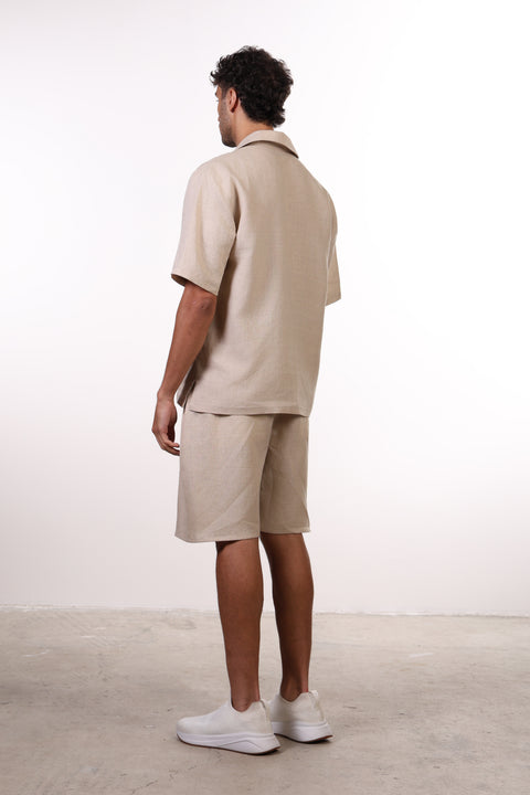 THE SIGNATURE LINEN SHIRT — MENS BEIGE