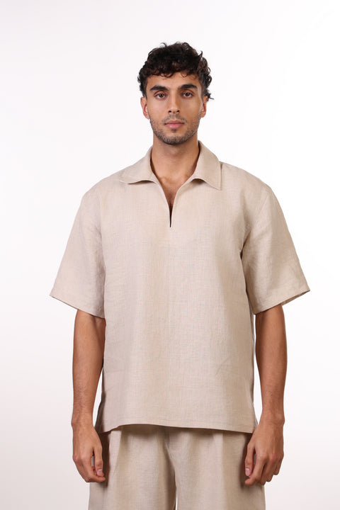THE SIGNATURE LINEN SET — MENS BEIGE