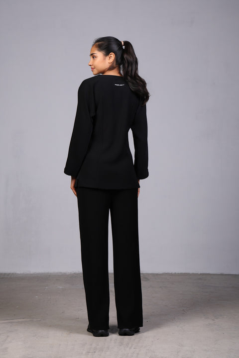 ALIGN SHIRT FULL SLEEVES SET — WOMENS BLACK