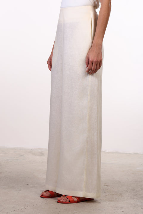 THE SIGNATURE LINEN PANTS — WOMENS OFF WHITE