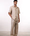 THE CLASSIC LINEN SHORT SLEEVES SET — MENS BEIGE