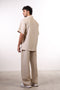 THE CLASSIC LINEN HALF SLEEVES SET —BEIGE
