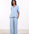 PYJAMA HALF SLEEVES SET — WOMENS SKY BLUE