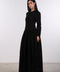 PANELLED MAXI DRESS FULL SLEEVES — WOMENS BLACK