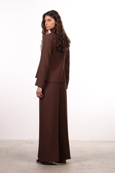 THE JAPANESE LINEN BLEND SET — WOMENS BROWN