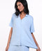 PYJAMA TOP HALF SLEEVES — WOMEN SKY BLUE