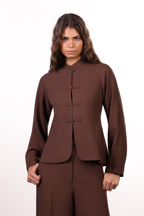 THE JAPANESE LINEN BLEND SET — WOMENS BROWN