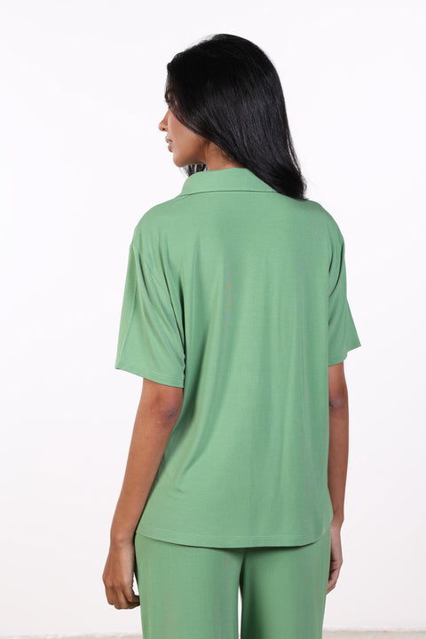 PYJAMA TOP HALF SLEEVES — WOMENS GREEN