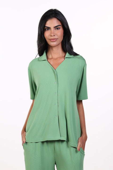 PYJAMA HALF SLEEVES SET — WOMENS GREEN
