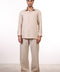 THE CLASSIC LINEN LONG SLEEVE SET  — MENS BEIGE