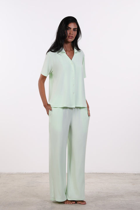 PYJAMA HALF SLEEVES SET — WOMENS MINT