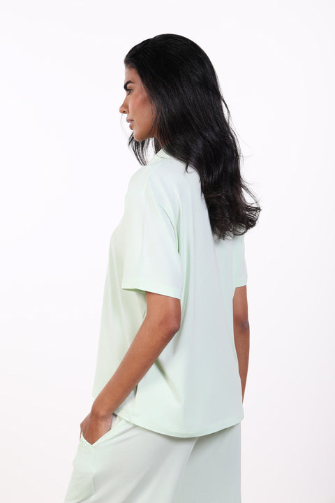 PYJAMA TOP HALF SLEEVES — WOMENS MINT