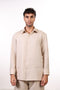 THE CLASSIC LINEN LONG SLEEVE SHIRT  — MENS BEIGE
