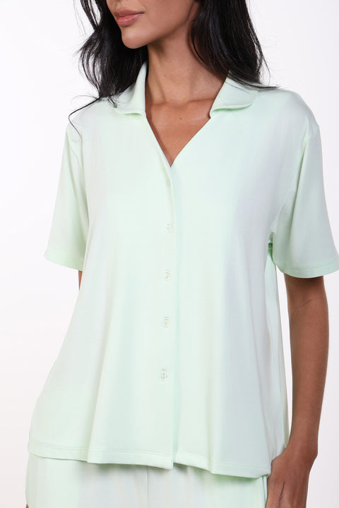 PYJAMA TOP HALF SLEEVES — WOMENS MINT
