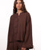 THE ISLAND LINEN BLEND SHIRT  — WOMENS BROWN