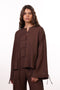 THE ISLAND LINEN BLEND SHIRT  — WOMENS BROWN