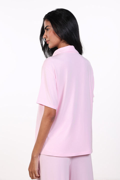 PYJAMA HALF SLEEVES SET — WOMENS PINK