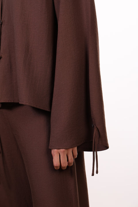 THE ISLAND LINEN BLEND SET — WOMENS BROWN