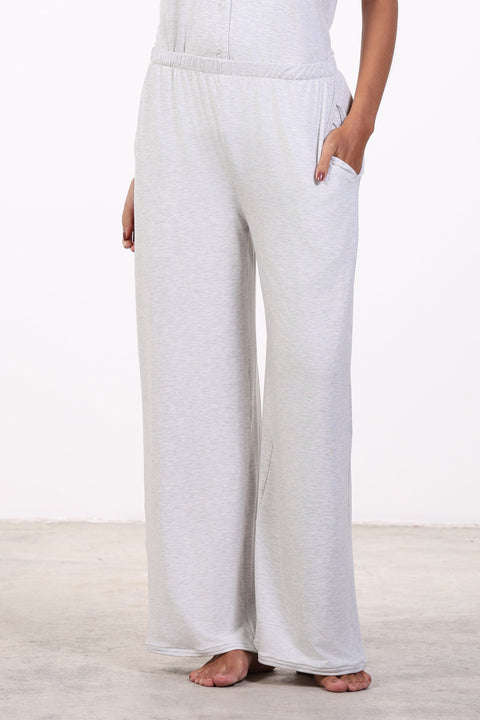 PYJAMA HALF SLEEVES SET — WOMENS CLOUD GREY