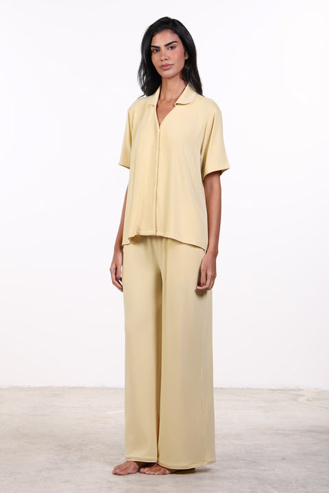 PYJAMA HALF SLEEVES SET — WOMENS YELLOW