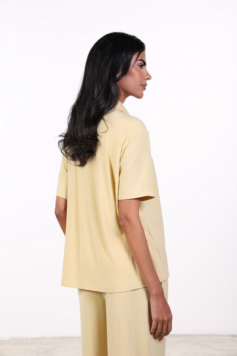 PYJAMA HALF SLEEVES SET — WOMENS YELLOW