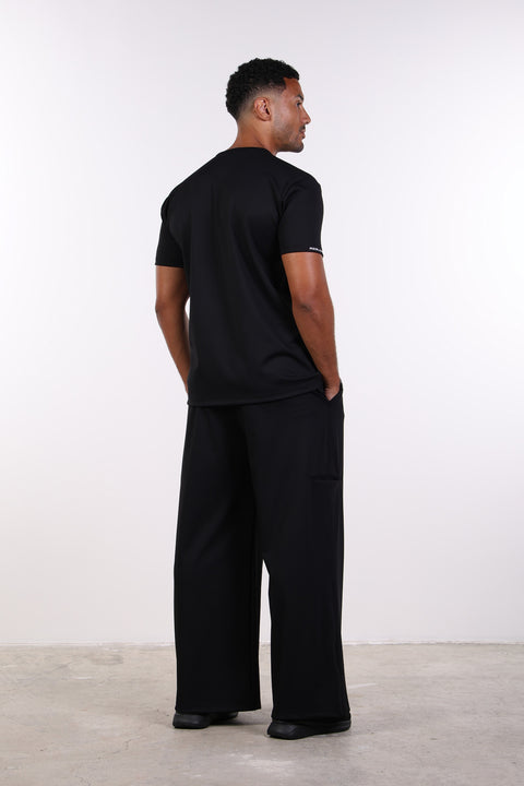 THE NOTCH-NECK SCRUB TOP  — MENS BLACK
