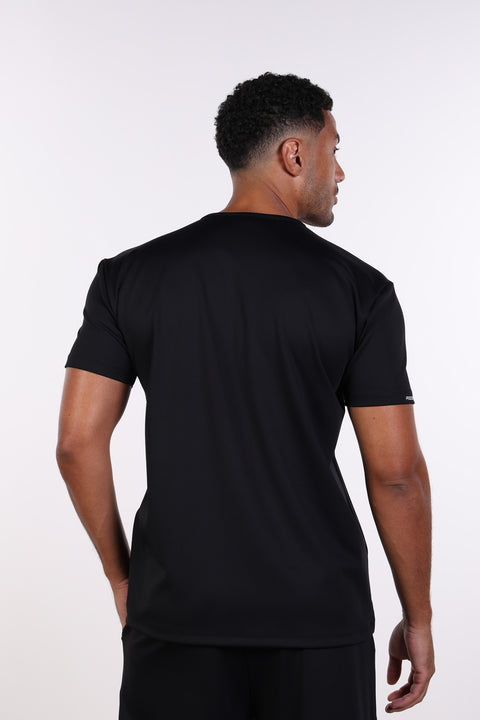 THE NOTCH-NECK SCRUB TOP  — MENS BLACK