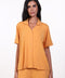 PYJAMA TOP HALF SLEEVES — WOMENS ORANGE