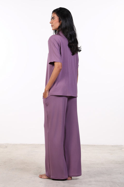PYJAMA HALF SLEEVES SET — WOMENS PURPLE