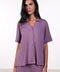 PYJAMA TOP HALF SLEEVES — WOMENS PURPLE