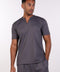THE NOTCH-NECK SCRUB TOP  — MENS GREY