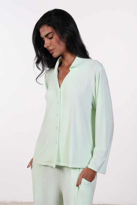 PYJAMA TOP FULL SLEEVES — WOMENS MINT