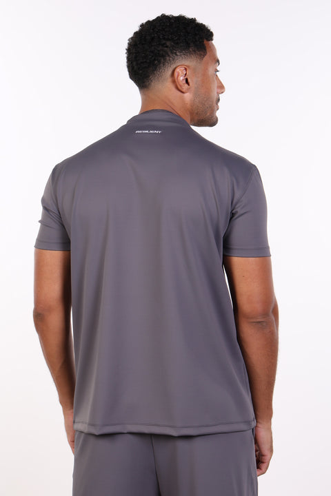 PALMA HIGH-NECK SCRUB SHIRT  — MENS GREY