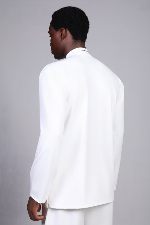 FLEX SHIRT FULL SLEEVES HIGH NECK SET — MENS WHITE