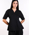 THE TRAVEL WEAR PEPLUM SHIRT — WOMENS BLACK