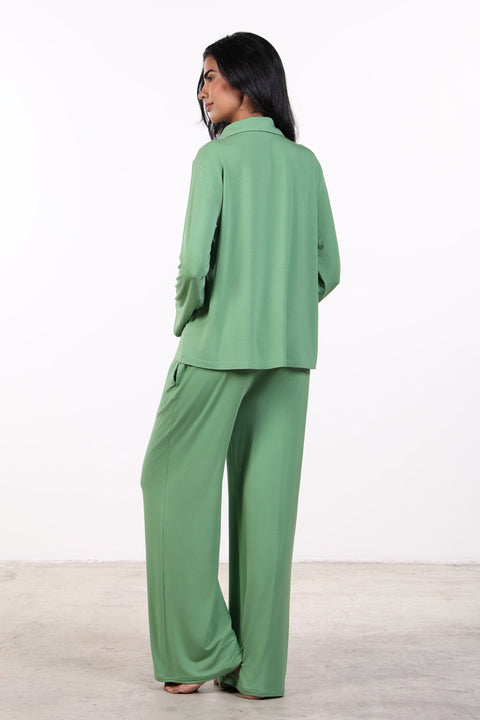 PYJAMA FULL SLEEVES SET — WOMENS GREEN